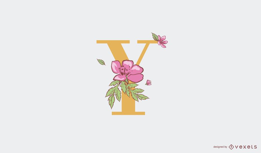 Floral letter y logo template Floral letter y logo template