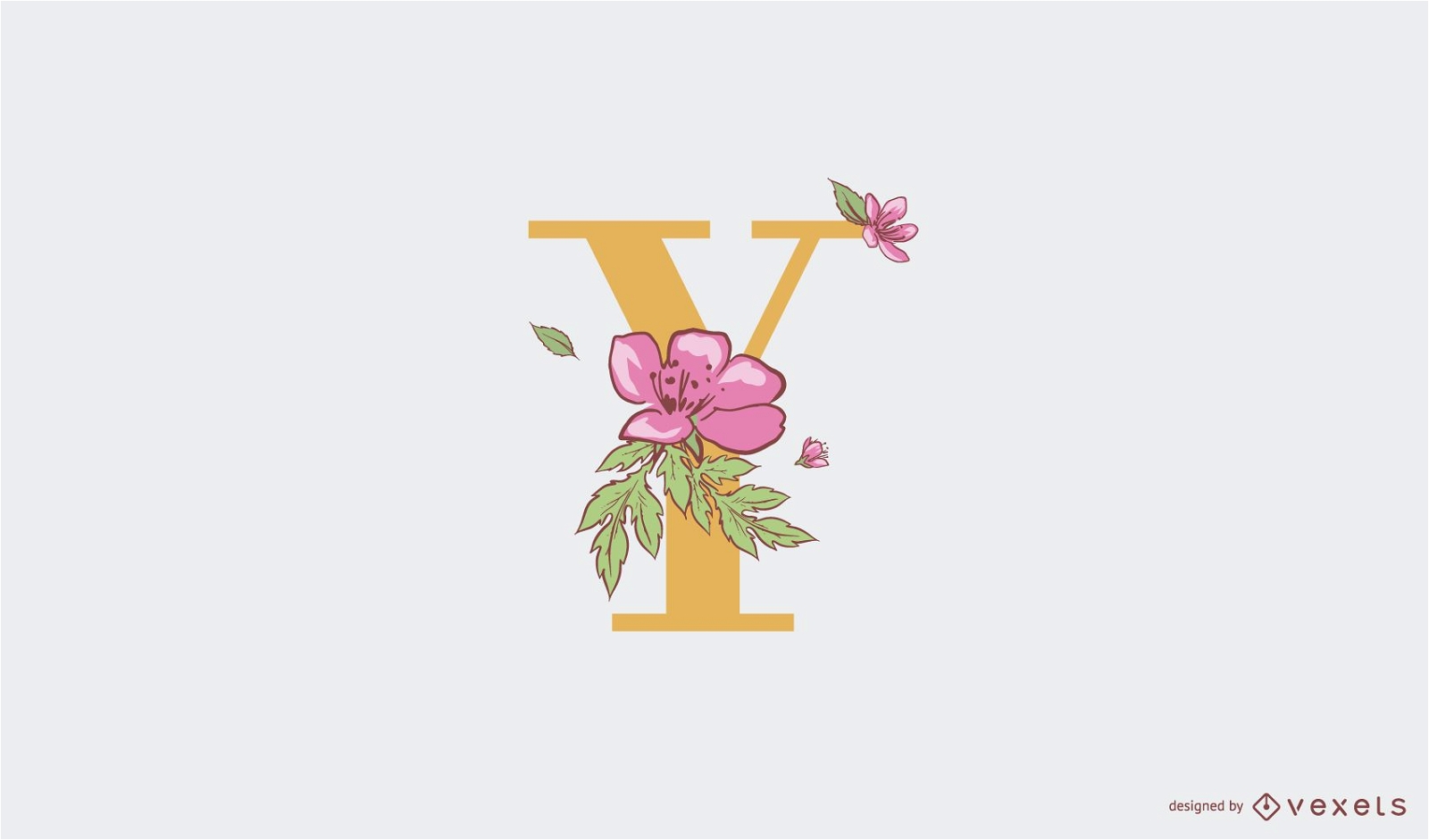 Modelo de logotipo floral com letras y