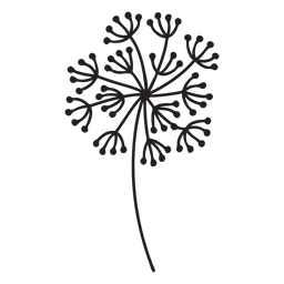 trazo de diente de león simple Diseño PNG