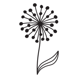 dandelion with leaf stroke dandelion with leaf stroke