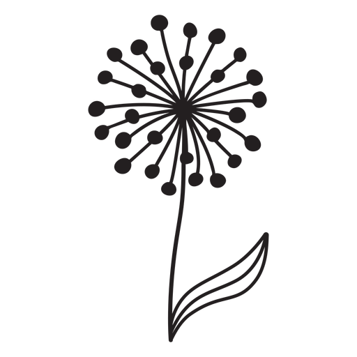 dandelion with leaf stroke - Transparent PNG & SVG vector file