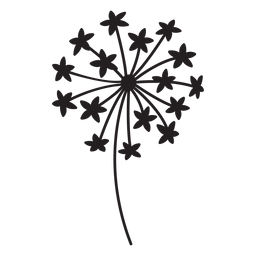 Löwenzahn sternförmige Blütenblätter Strich PNG-Design