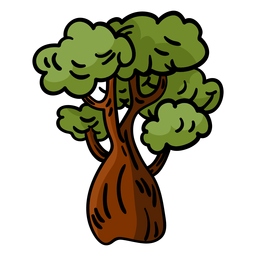 Baobab árvore mão drwan Desenho PNG