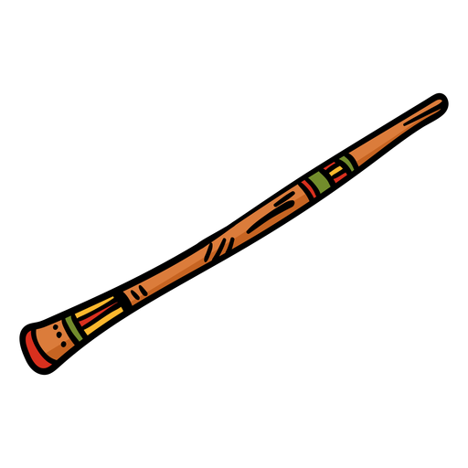 Instrumento musical didgeridoo desenhado ? m?o Desenho PNG