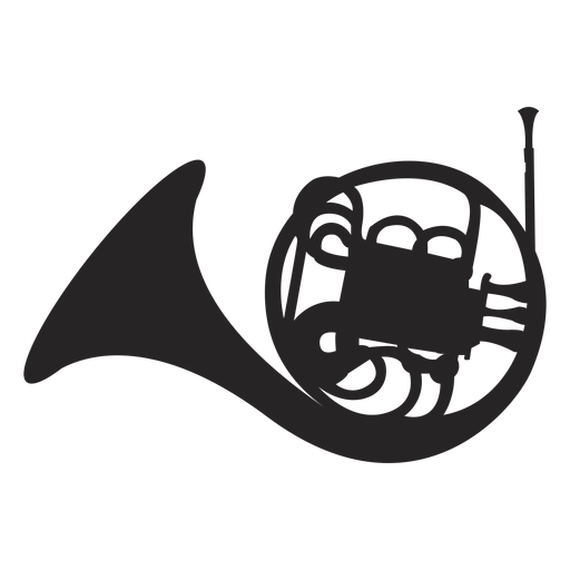 French horn musical instrument black PNG Design