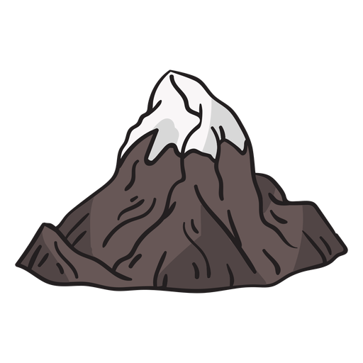 Icy mountain peak hand drawn PNG Design