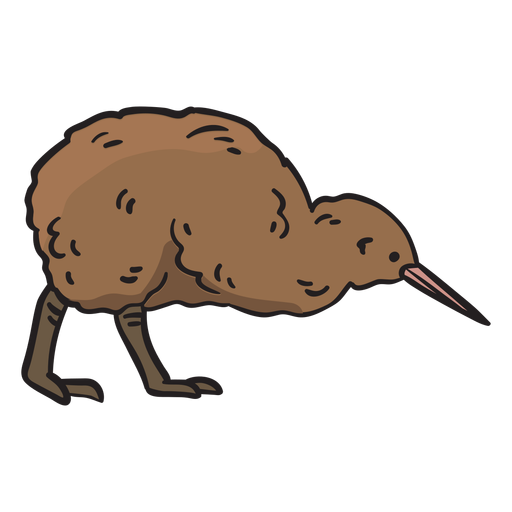 Dibujado a mano pájaro kiwi Diseño PNG