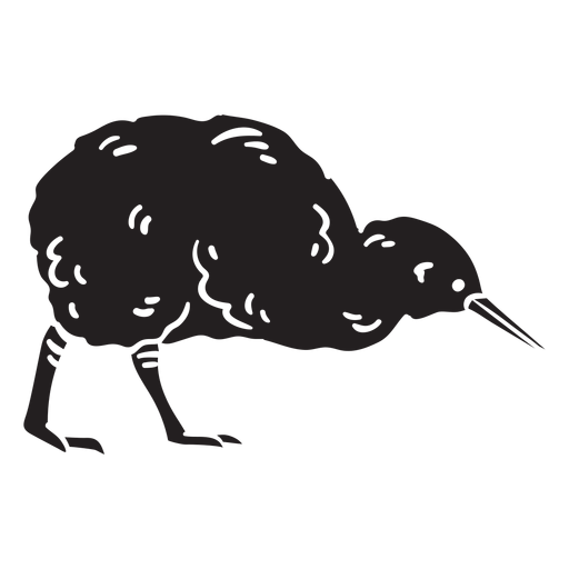 Kiwi bird black PNG Design