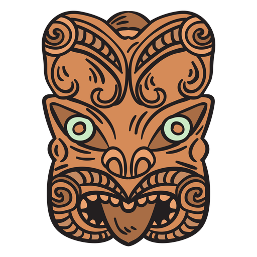 M?scara Maori desenhada ? m?o Desenho PNG