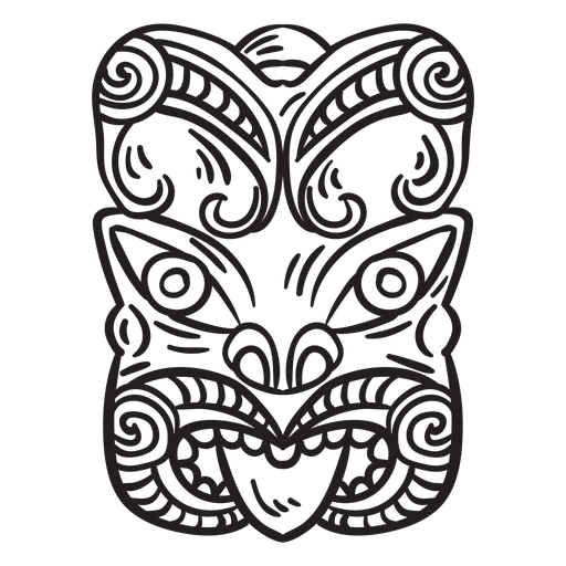 Maori mask stroke PNG Design