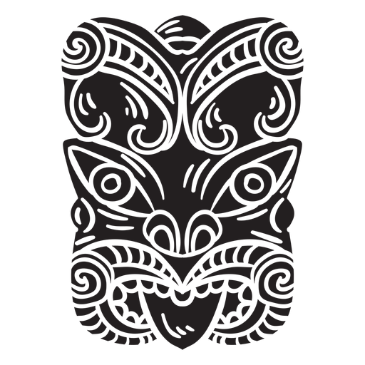 Máscara maori preta Desenho PNG