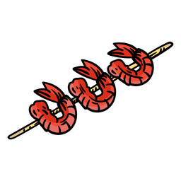 Camarões e frutos do mar desenhados à mão Desenho PNG