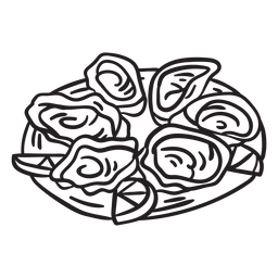 Roses Tray Stroke PNG & SVG Design For T-Shirts