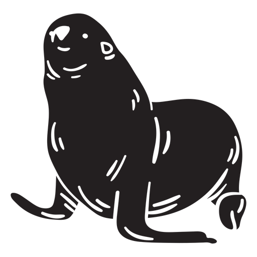 Seal animal black PNG Design