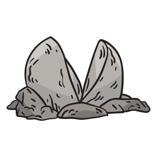 Split rock hand drawn PNG Design