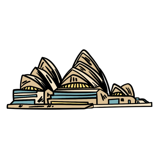 A casa de ópera de sydney desenhada à mão Desenho PNG