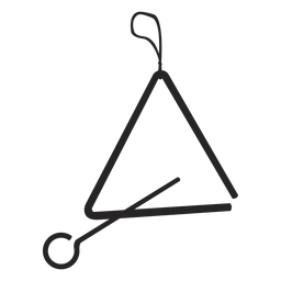 Instrumento musical triangular preto Transparent PNG