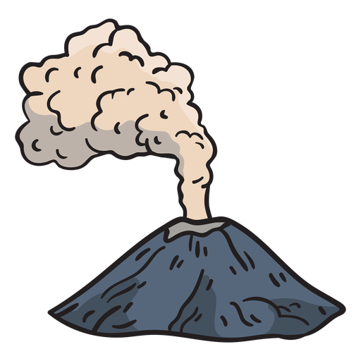 Vulkanausbruch Hand gezeichnet PNG-Design
