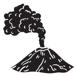 Erupción volcánica negra Diseño PNG