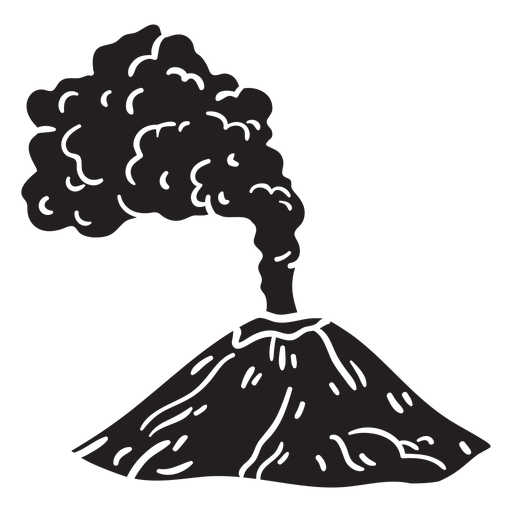 Volcanic eruption black PNG Design