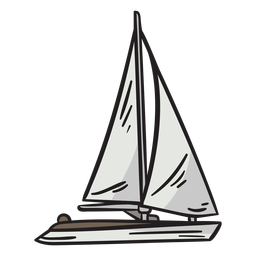 Dibujado a mano yate Diseño PNG