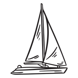 Yacht Schlaganfall PNG-Design
