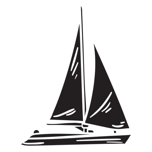 Yacht schwarz PNG-Design