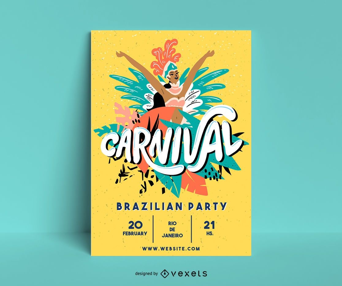 Design de cartaz de ilustração de carnaval