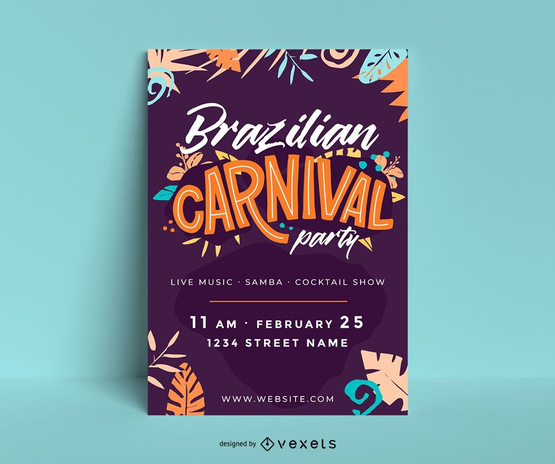 Cartel de fiesta de carnaval brasile?o