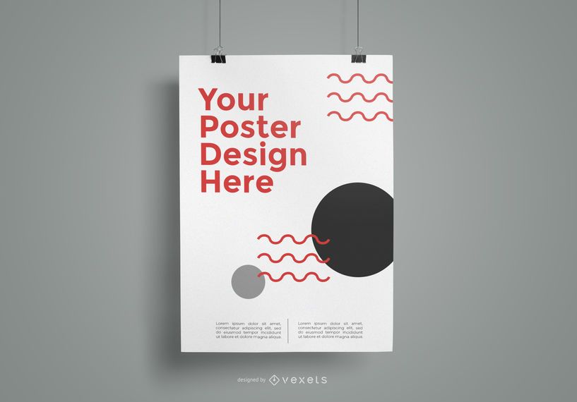 Design de maquete de cartaz de suspensão Design de maquete de cartaz de suspensão