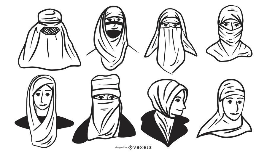 Arab People Head Silhouette Design Pack Arab People Head Silhouette Design Pack