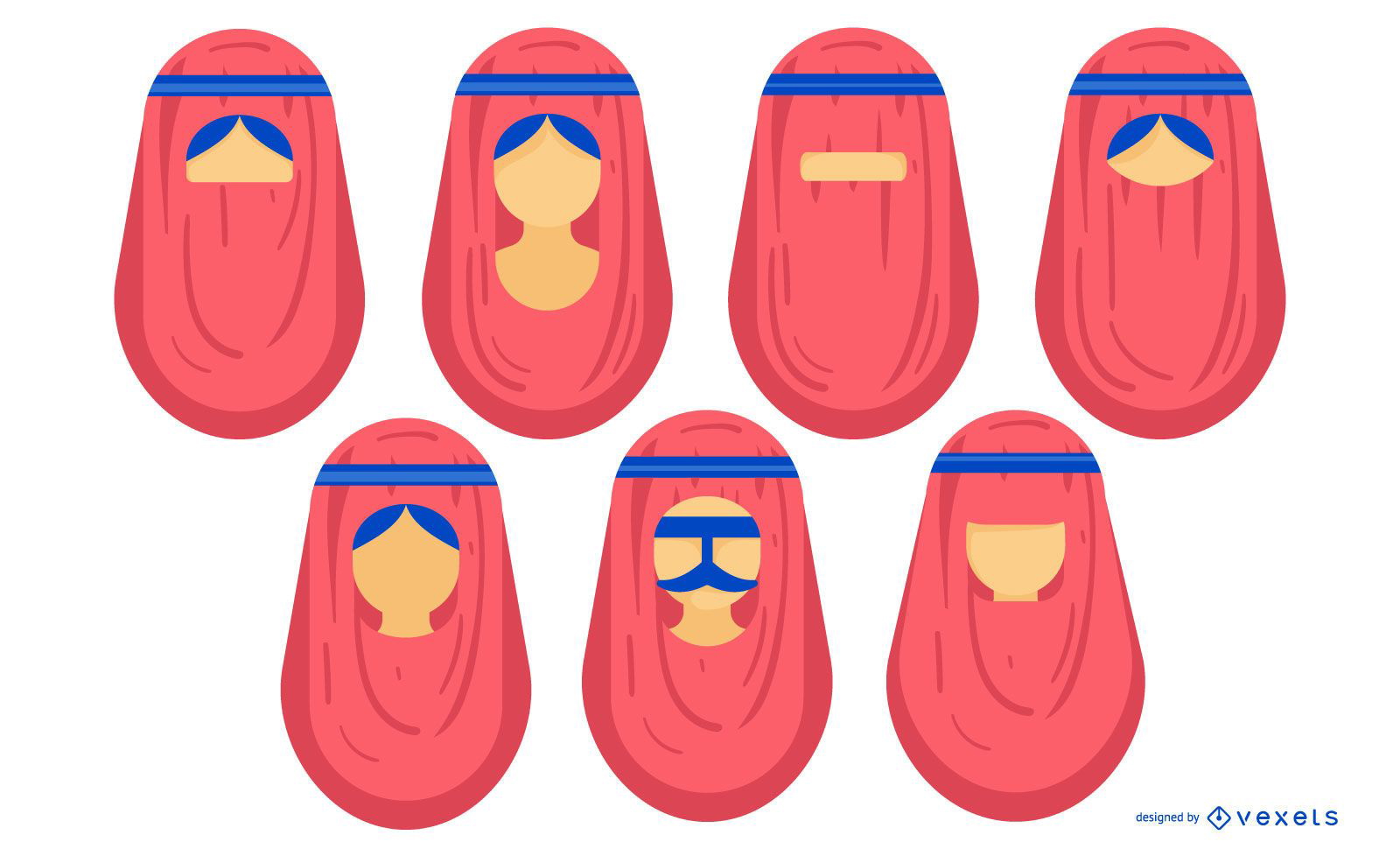 Paquete de diseño de rostro de pueblo árabe