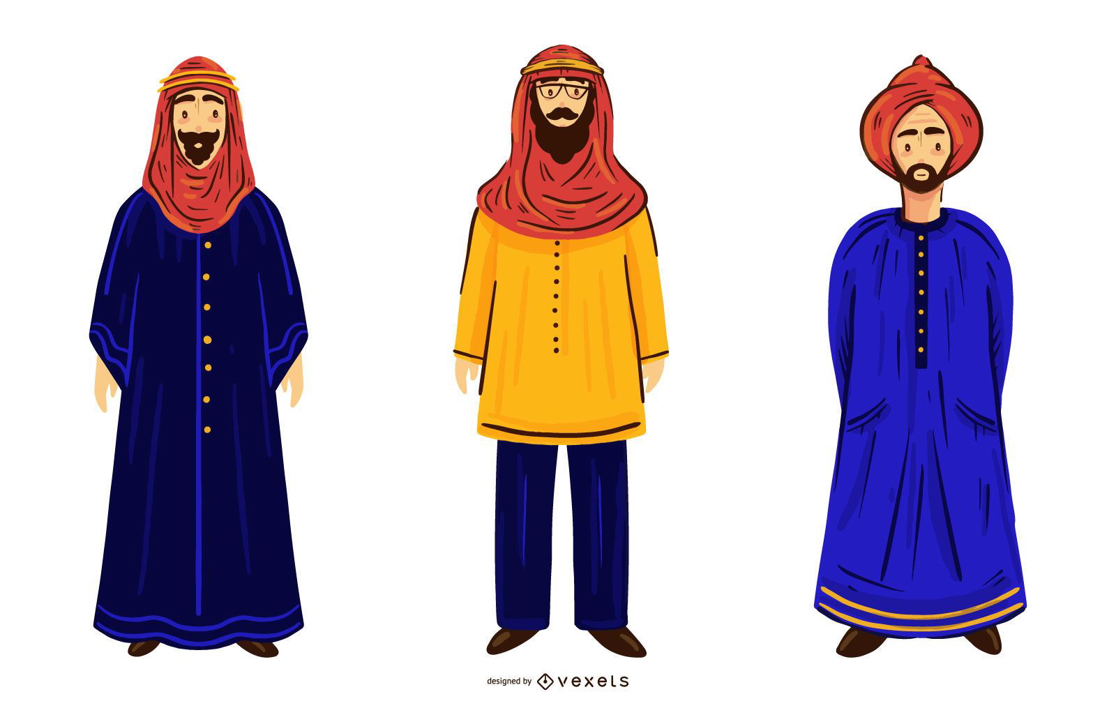 Arabische M?nner Charakter Illustration Pack