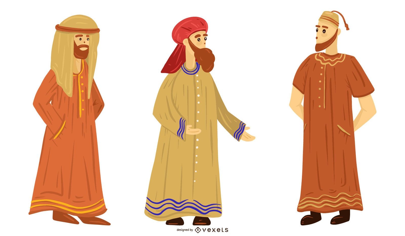Arab People Illustration Set