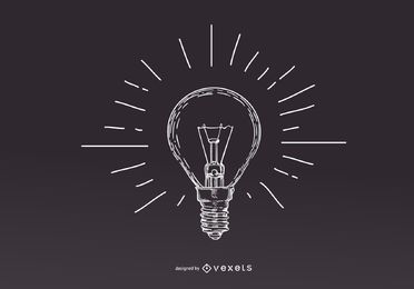 Diseño de ilustración de bombilla de luz de trazo Diseño de ilustración de bombilla de luz de trazo