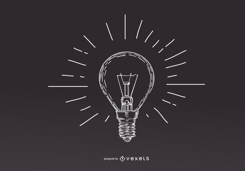 Stroke Light Bulb Illustration Design Stroke Light Bulb Illustration Design