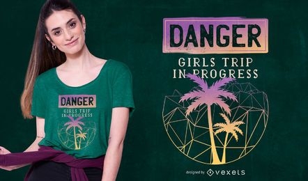 Mädchen stolpern T-Shirt Design