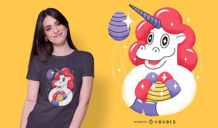 Design de t-shirt de unicórnio de Páscoa Design de t-shirt de unicórnio de Páscoa