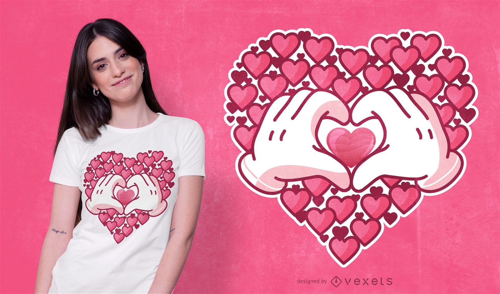 Hearts Hands T-shirt Design