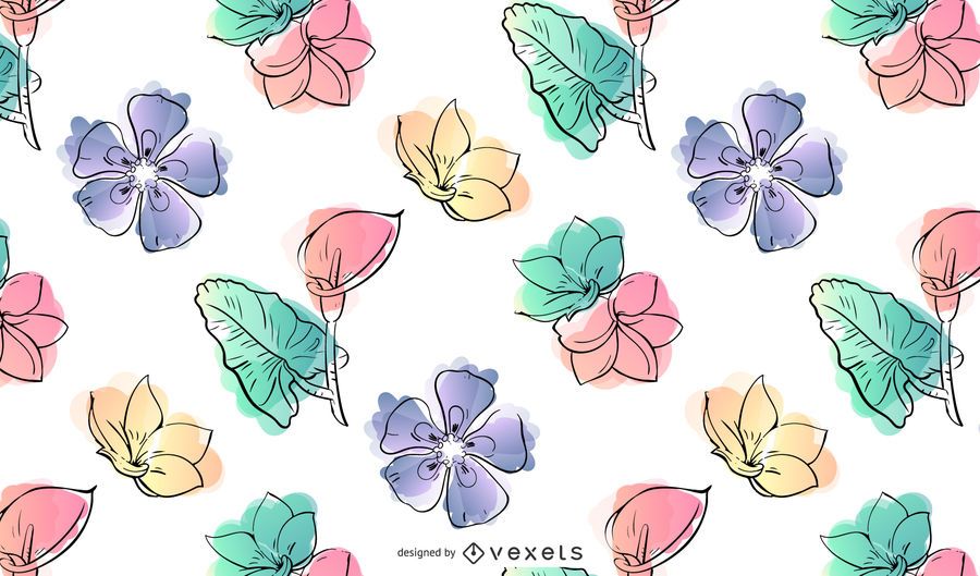 Watercolor Flower Pattern Design Watercolor Flower Pattern Design