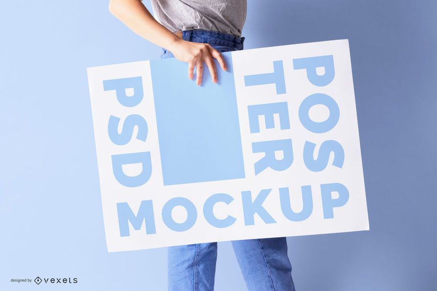 Modelo con maqueta de póster Modelo con maqueta de póster