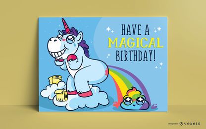 Unicorn greeting card template Unicorn greeting card template