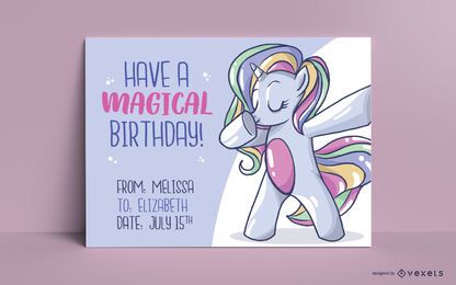 Unicorn bday greeting card template Unicorn bday greeting card template