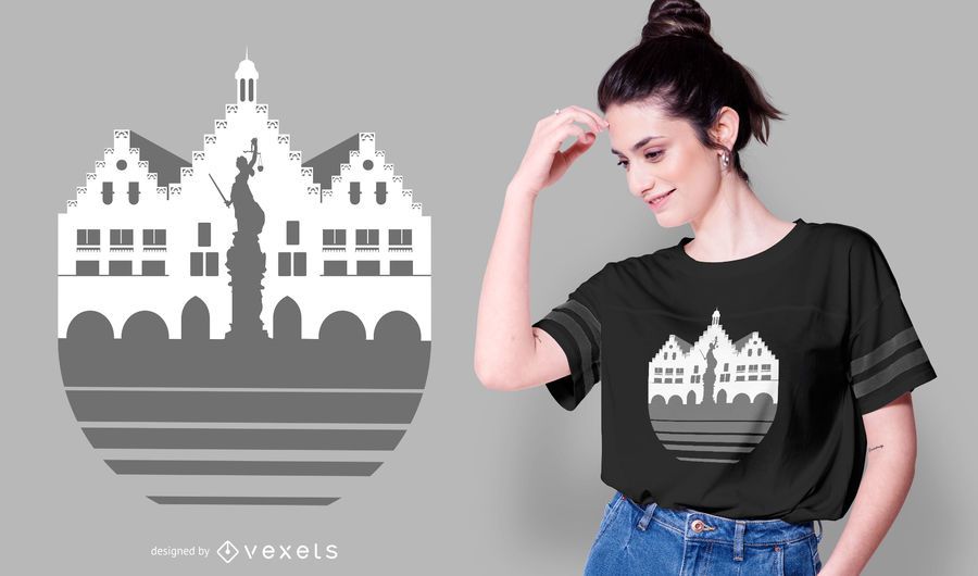 Frankfurt Skyline T-shirt Design Frankfurt Skyline T-shirt Design