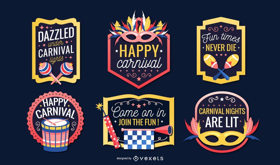 Carnival badges set Carnival badges set