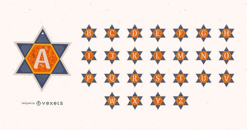 Conjunto de alfabeto estrela de David