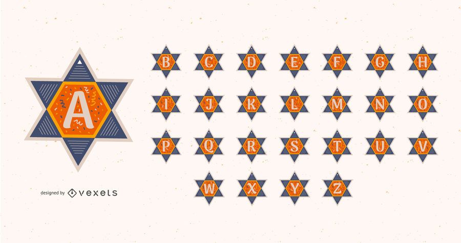 Star of david alphabet set Star of david alphabet set