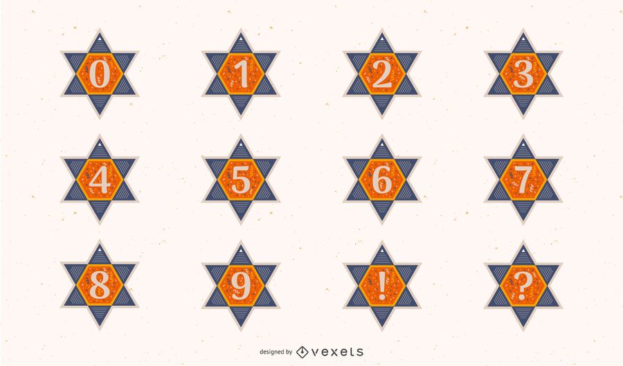 Conjunto de números de estrella de david Conjunto de números de estrella de david