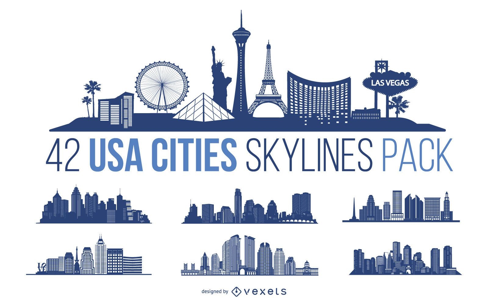Paquete de diseño de horizonte de ciudades de EE. UU.