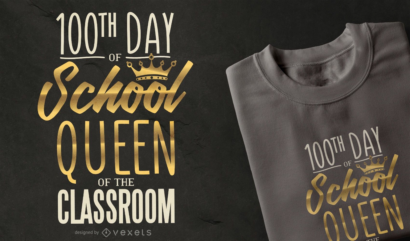 Design de camiseta com citação da rainha da escola